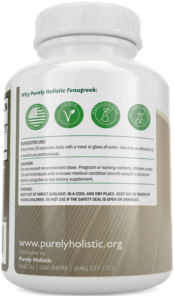 Fenugreek 3,600 mg - 365 Capsules, 4 Month Supply