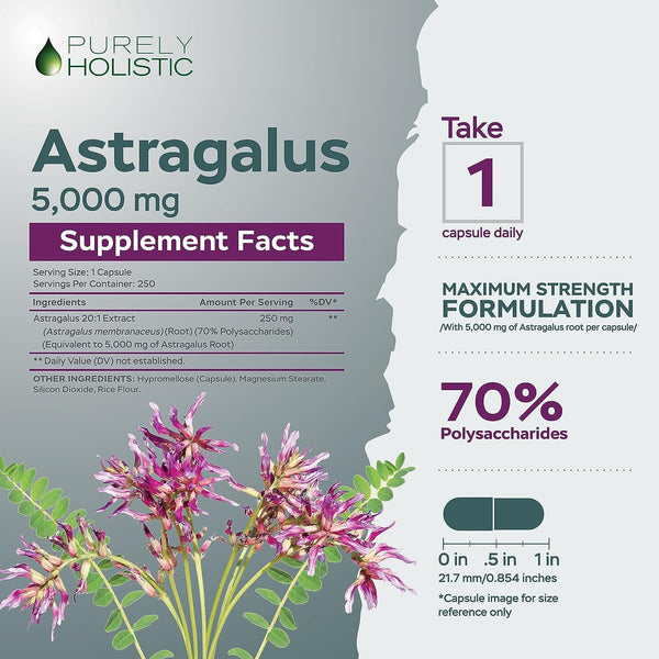 Astragalus Capsules 5,000 mg 250 Capsules