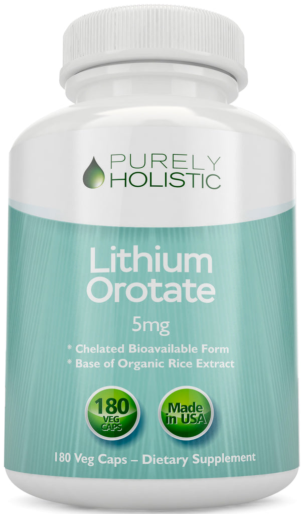 Lithium Orotate 5mg, 180 Vegetarian Lithium Capsules