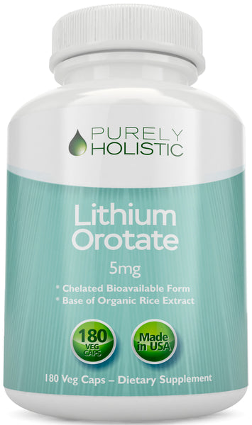 Lithium Orotate 5mg, 180 Vegetarian Lithium Capsules