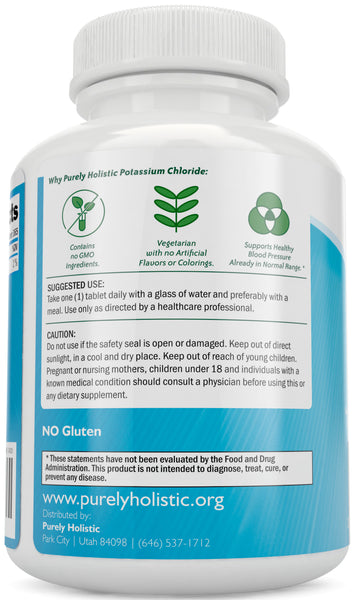 Potassium Supplement 365 Tablets 1 Year Supply, Vegetarian and Non GMO