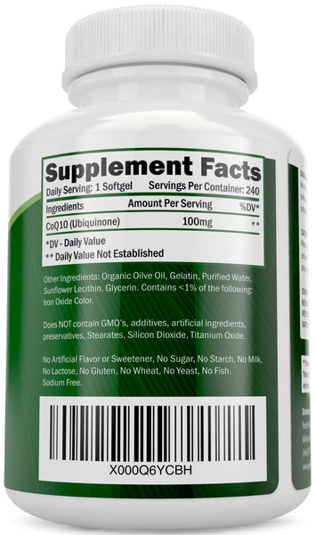 CoQ10 240 SoftGels High Absorption Coenzyme Q10 Up to 8 Month's Supply