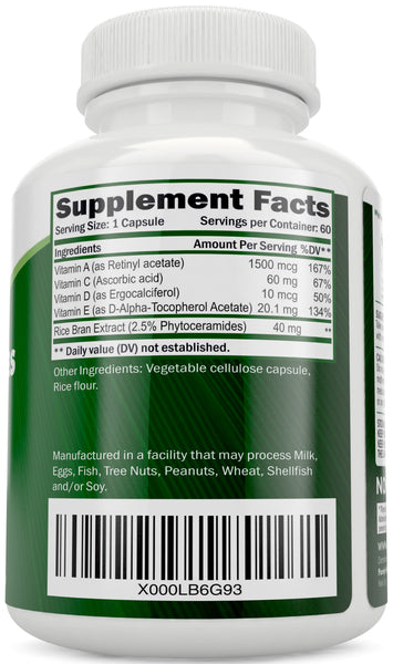 Phytoceramides Skin Therapy Supplement 60 Vegan Rice Based Capsules