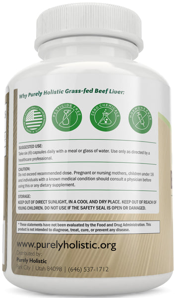 Grass Fed Beef Liver Capsules, 270 Capsules, 4500mg (750mg Each)