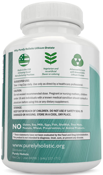 Lithium Orotate 5mg, 180 Vegetarian Lithium Capsules