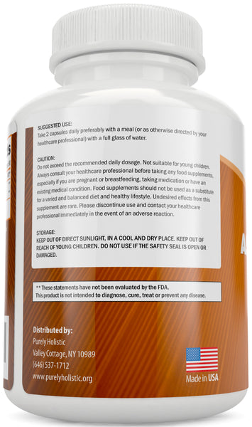 Ashwagandha Capsules with Black Pepper, 180 Capsules 3 Month Supply