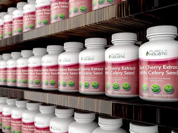 Tart Cherry Extract Capsules 1,000mg - 180 Capsules, 3 Month Supply - Blend of Tart Cherry and Celery Seed Powder - Powerful Antioxidant for Advanced Uric Acid Cleanse & Joint Support