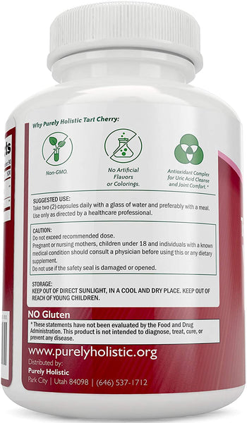 Tart Cherry Extract Capsules 1,000mg - 180 Capsules, 3 Month Supply - Blend of Tart Cherry and Celery Seed Powder - Powerful Antioxidant for Advanced Uric Acid Cleanse & Joint Support