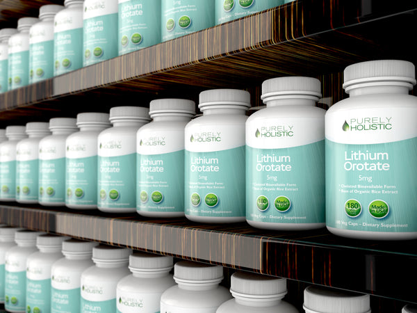 Lithium Orotate 5mg, 180 Vegetarian Lithium Capsules