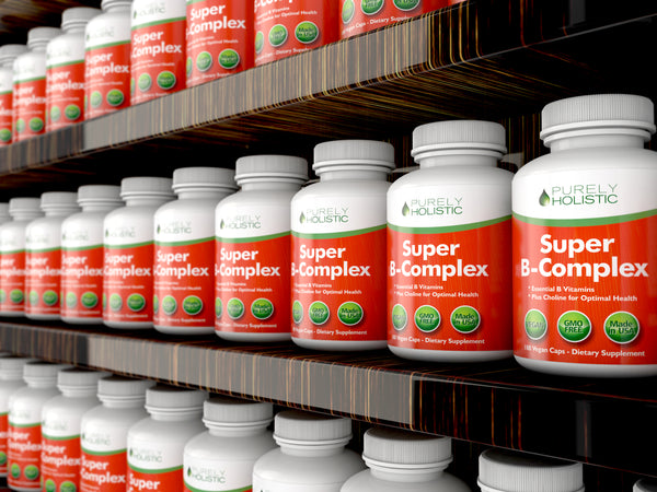 Vitamin B Complex 180 Vegan Capsules - 8 Super B Complex Vitamins with Choline & Inositol, Vitamins B1, B2, B3, B5, B6, B8, B9 & B12