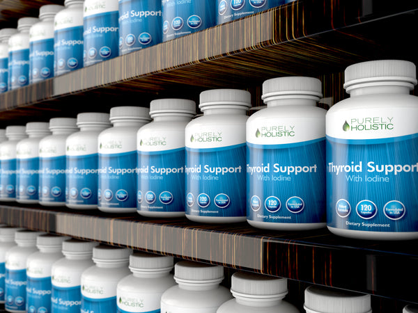 Thyroid Support Supplement 120 Capsules,  100% More  -  Energy, Metabolism & Focus Formula with Iodine