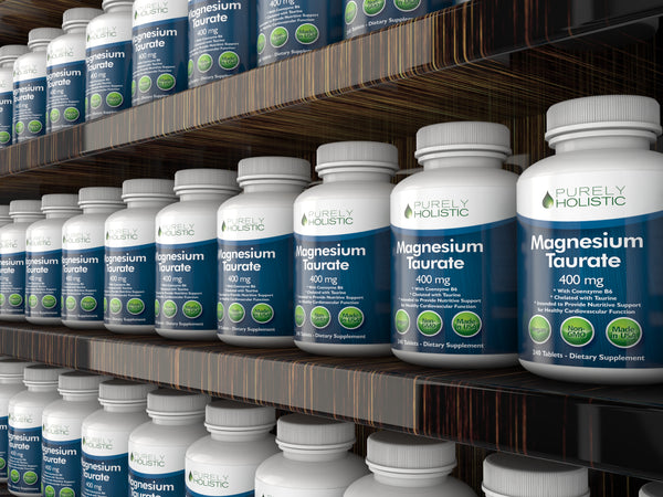 Magnesium Taurate 400mg Tablets - Chelated Magnesium with Taurine and Coenzyme B6, 240 Vegan Tablets