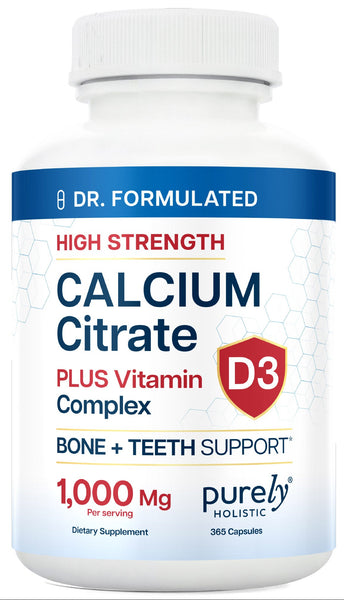 Calcium Citrate 1000mg 365 Vegan Capsules, Supports Health of Bones and Teeth