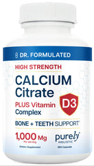 Calcium Citrate 1000mg 365 Vegan Capsules, Supports Health of Bones and Teeth