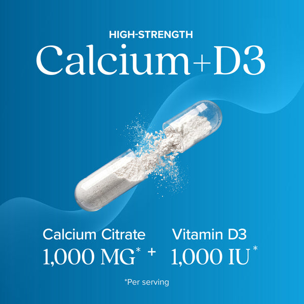 Calcium Citrate 1000mg 365 Vegan Capsules, Supports Health of Bones and Teeth