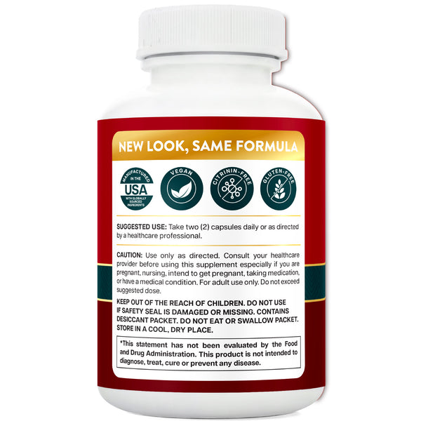 Red Yeast Rice 1200mg with CoQ10 - Flush Free Niacin, 120 Vegetarian Capsules - Non Irradiated - Citrinin Free - Supports Healthy Cholesterol Levels & Cardiovascular System