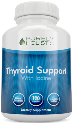 Thyroid Support Supplement 120 Capsules,  100% More  -  Energy, Metabolism & Focus Formula with Iodine