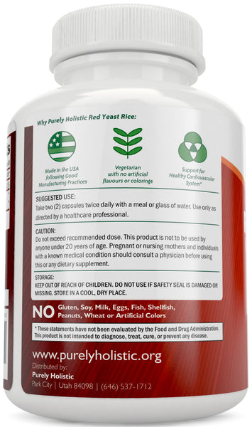 Red Yeast Rice 1200mg with CoQ10 - Flush Free Niacin, 120 Vegetarian Capsules - Non Irradiated - Citrinin Free - Supports Healthy Cholesterol Levels & Cardiovascular System