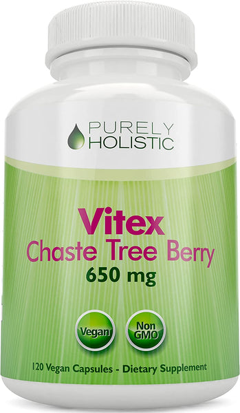 Chasteberry Vitex Supplement 650mg - 4 Month Supply - Agnus-Castus Chaste Tree Berry Capsules For Women
