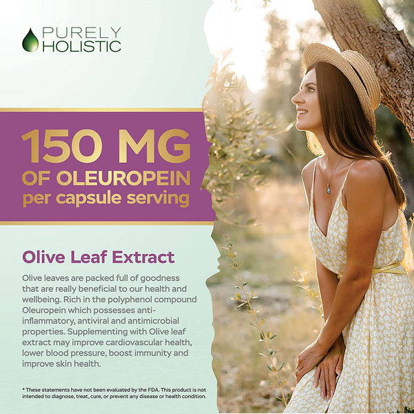 Olive Leaf Extract 750mg Triple Strength 150mg Oleuropein (20% Oleuropein) Standardized Extract