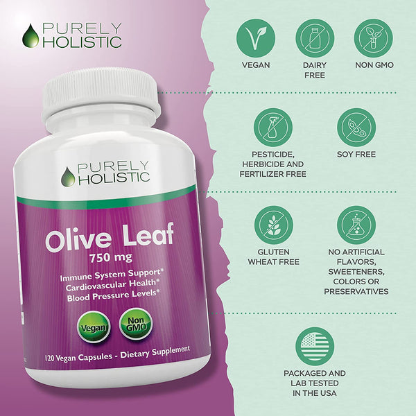 Olive Leaf Extract 750mg Triple Strength 150mg Oleuropein (20% Oleuropein) Standardized Extract