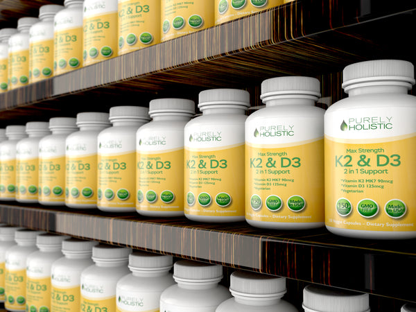 Vitamin D3 125mcg 5000IU and Vitamin K2 90mcg MK7 - 4 Month Supply 150 Capsules